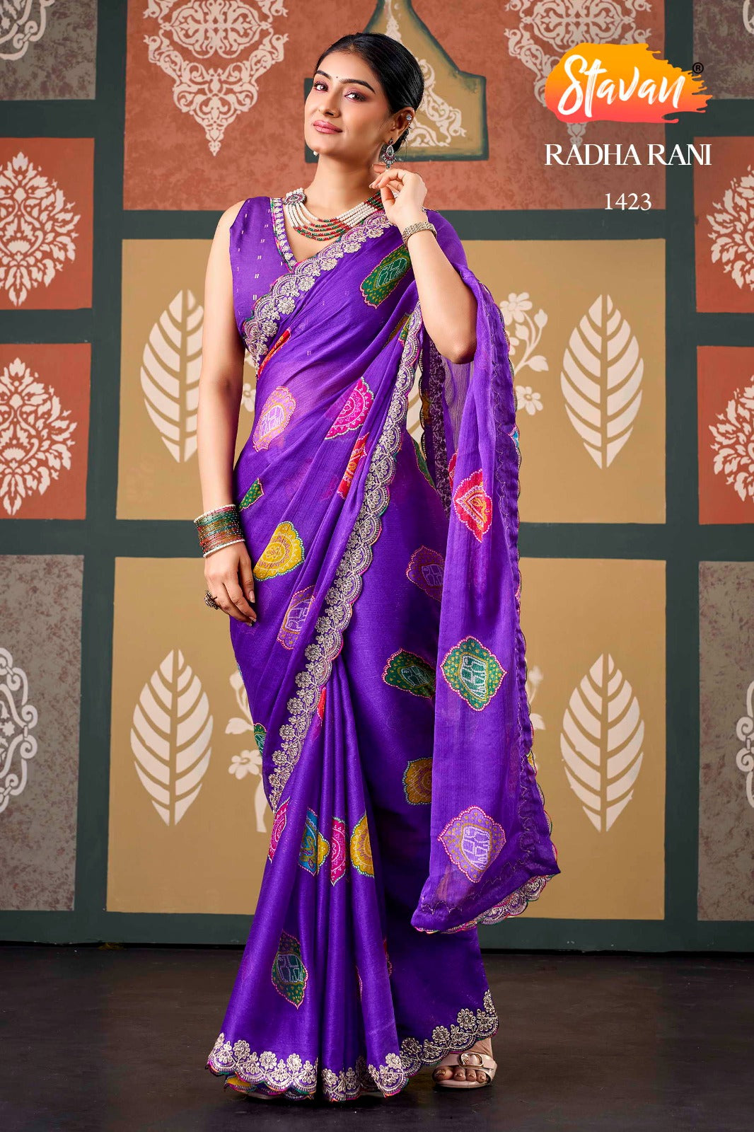 Sparkling Chiffon Saree with Embroidery Work Border