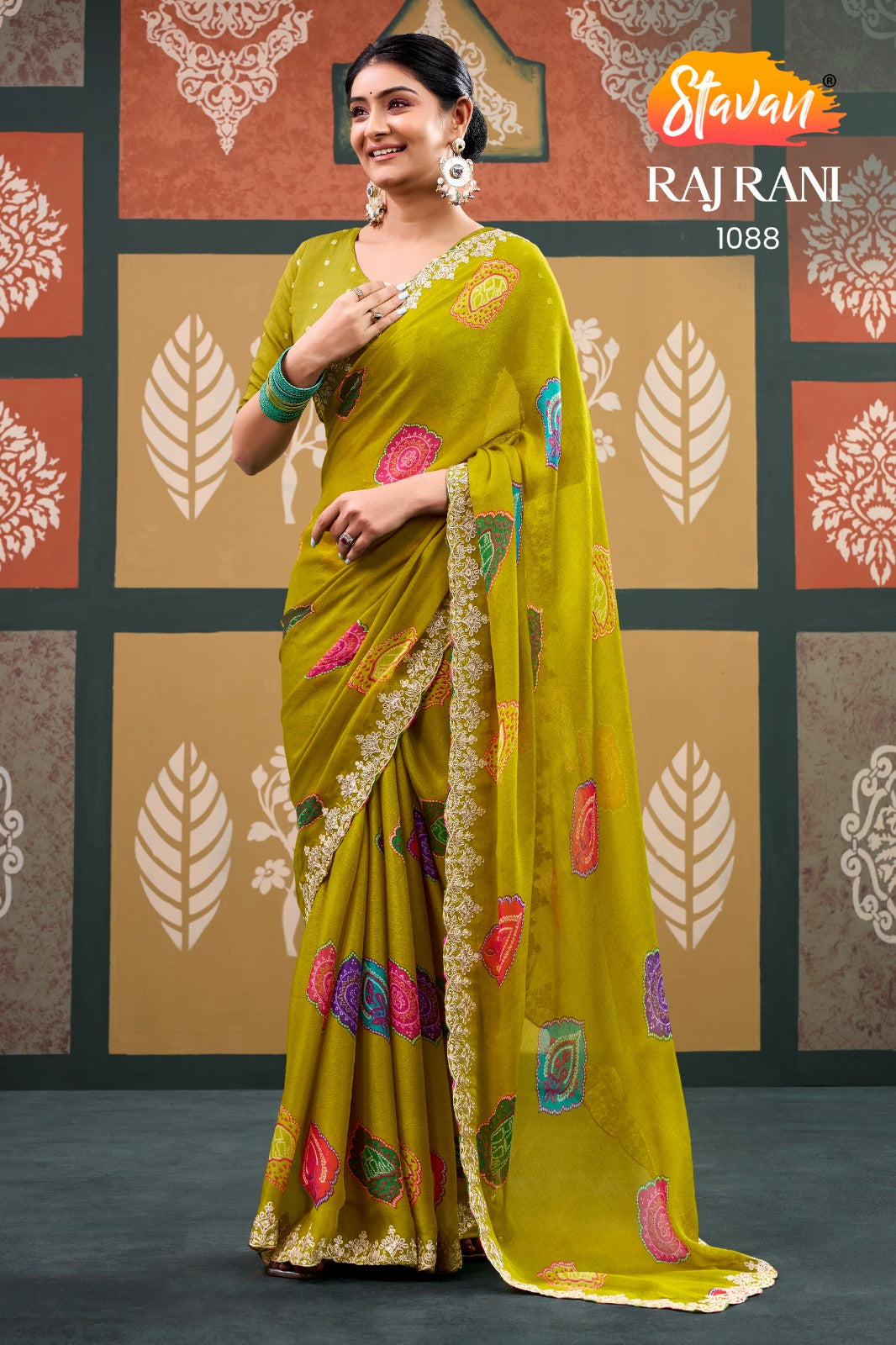 Sparkling Chiffon Saree with Embroidery Work Border