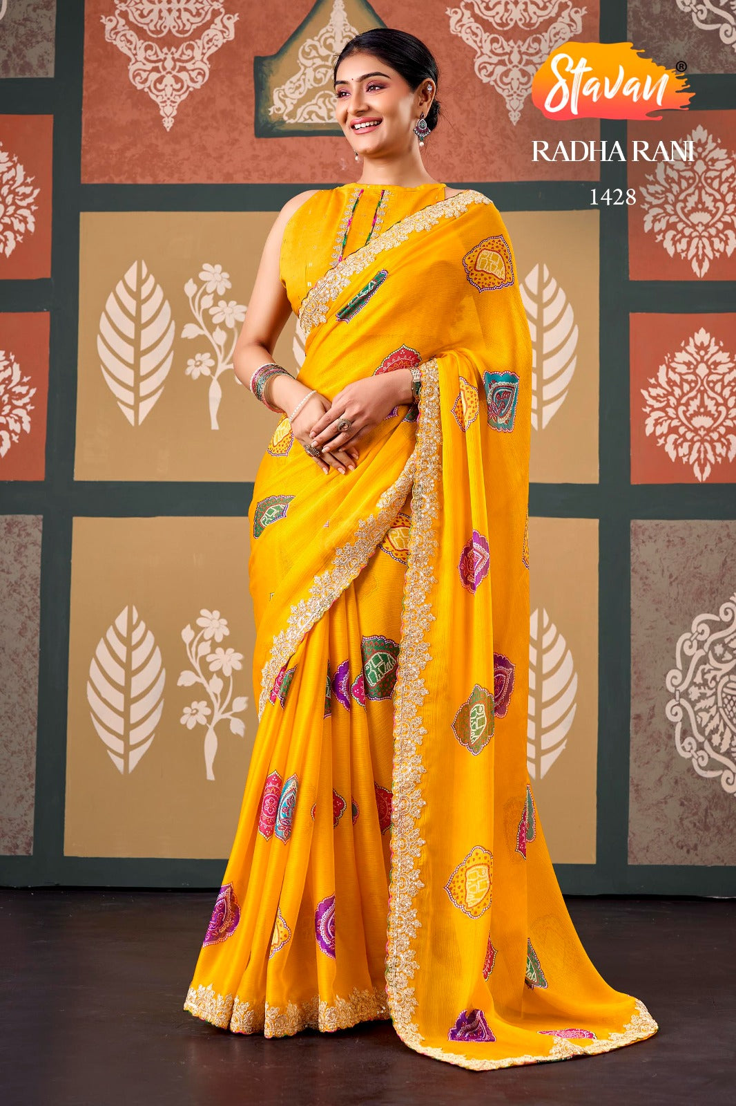 Sparkling Chiffon Saree with Embroidery Work Border