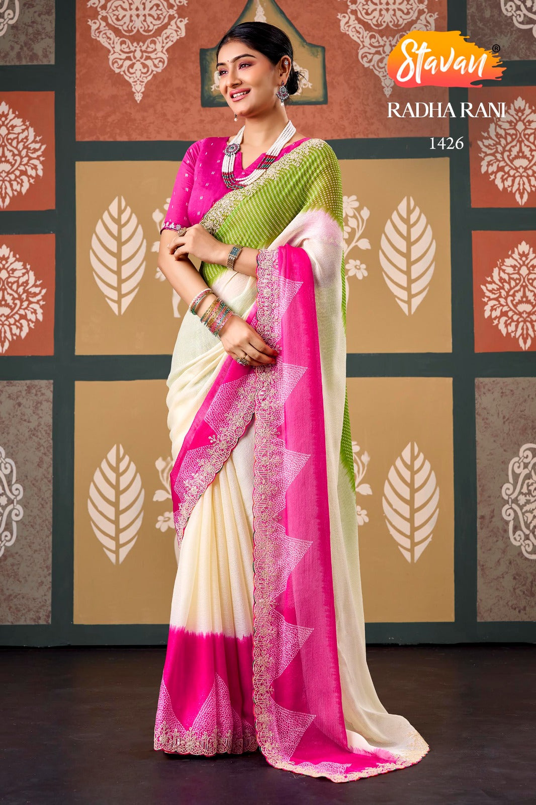 Elegant Chiffon Saree with Embroidery Work Border