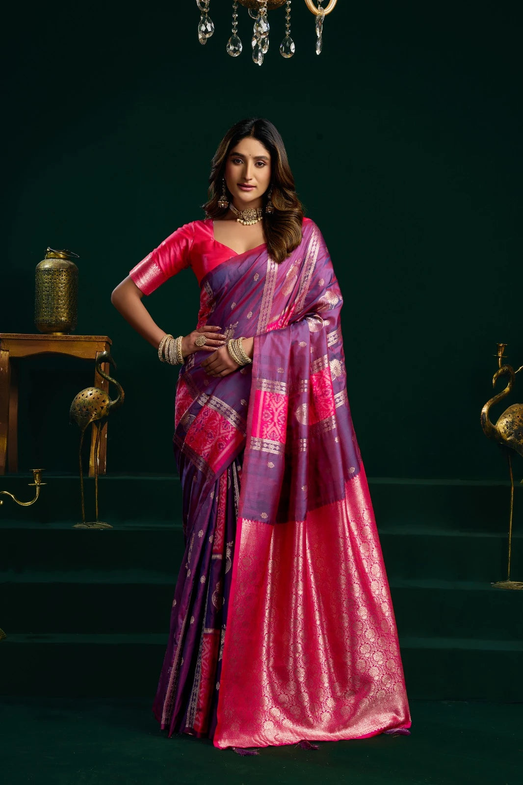 Swara Banarasi Soft Silk Zari Weaving Saree
