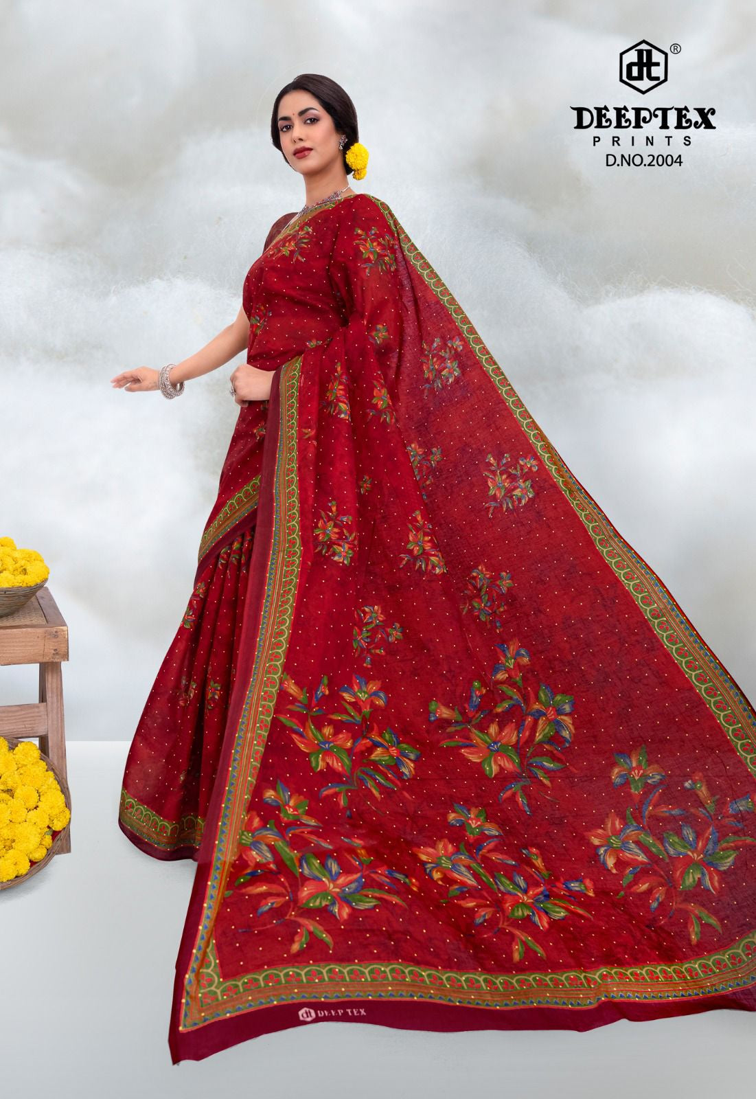 Vibrant Premium Cotton Printed Saree