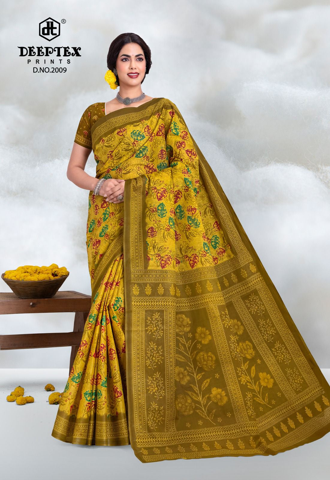Vibrant Premium Cotton Printed Saree