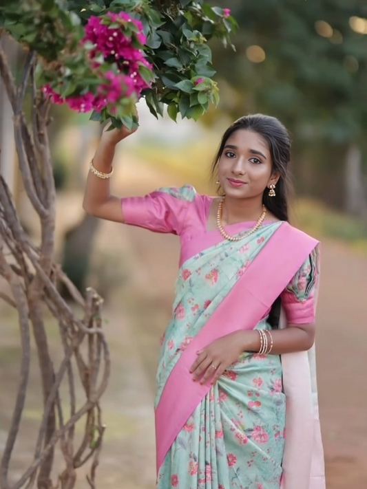 Rich Pink Soft Silk Saree Perfect Digital Print For Occasions | Premium Collection