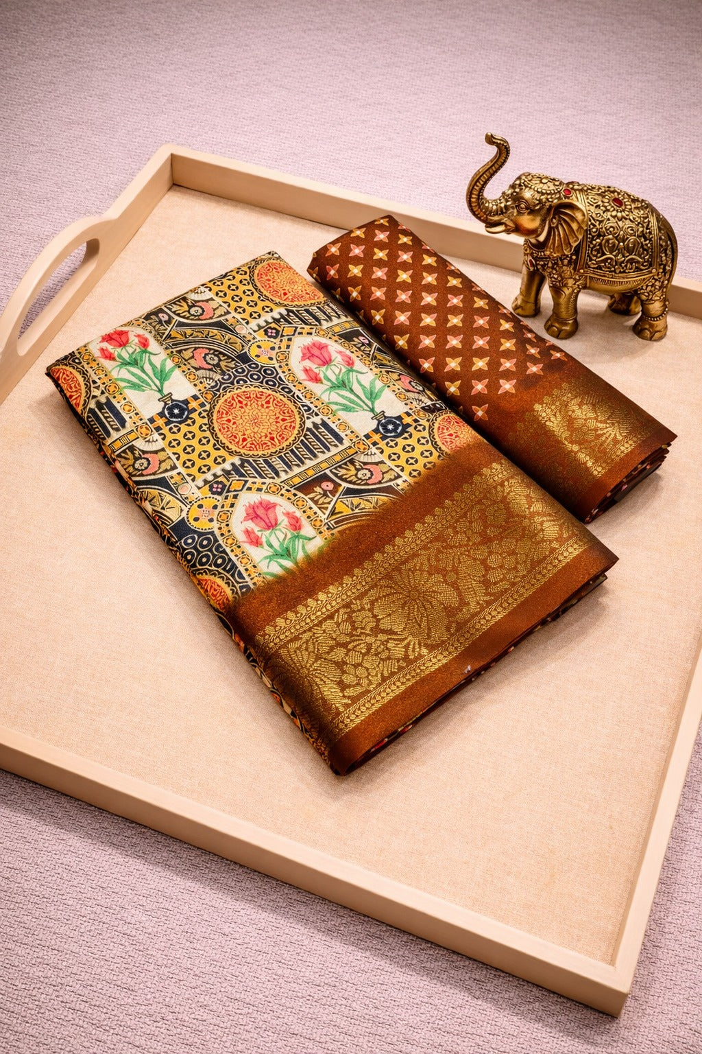 Vintage Mughal Art Silk Saree