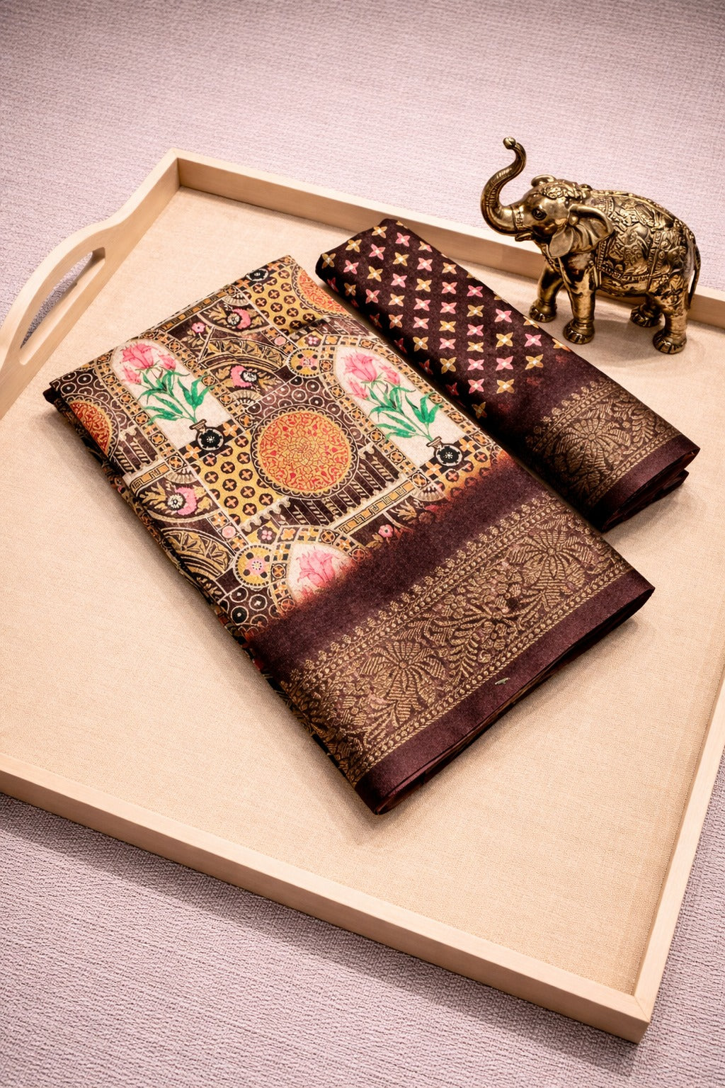 Vintage Mughal Art Silk Saree