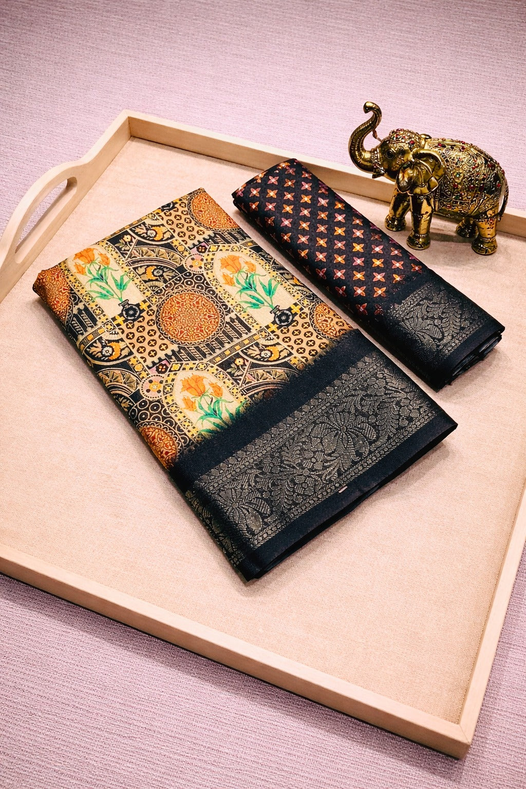 Vintage Mughal Art Silk Saree