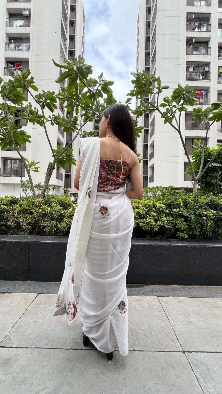 Pochampally Ikkat Pure Mercerized Cotton Saree with Double Ikat Weave and Matching Blouse – rashmiwala