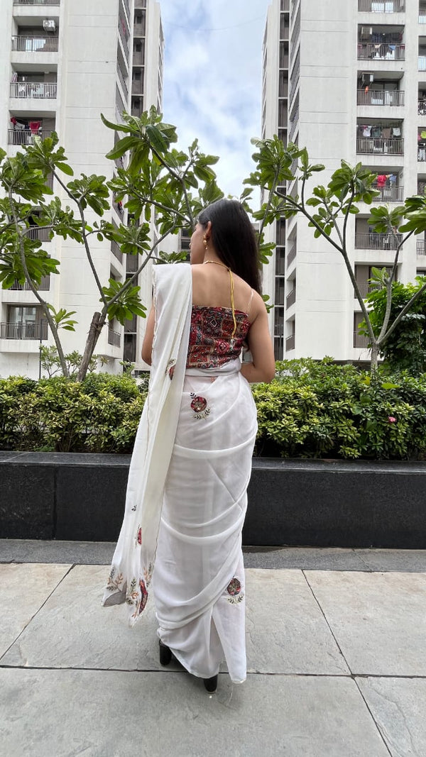 Pochampally Ikkat Pure Mercerized Cotton Saree with Double Ikat Weave and Matching Blouse – rashmiwala